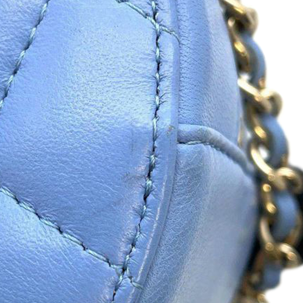 CHANEL Quilted Lambskin Round Clutch with Chain Crossbody Bag - Picture 11 of 12